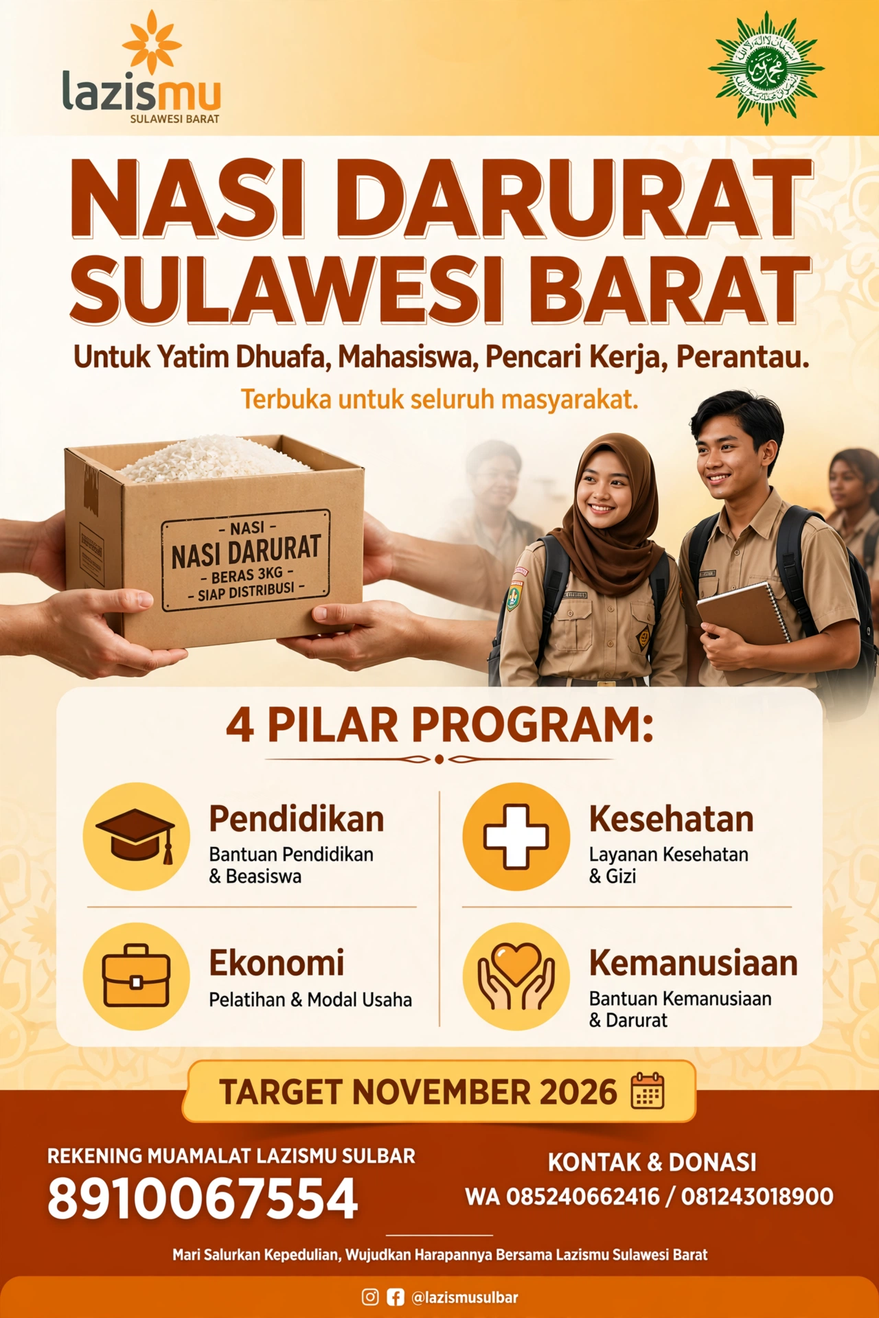Lazismu Sulbar Segera Launching Program Nasi Darurat Sulawesi Barat